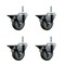 Service Caster 35 Inch Gray Polyurethane Wheel Swivel 58 Inch Threaded Stem Caster Set with Brake SCC SCC-TS20S3514-PPUB-PLB-58212-4 - alternate 1